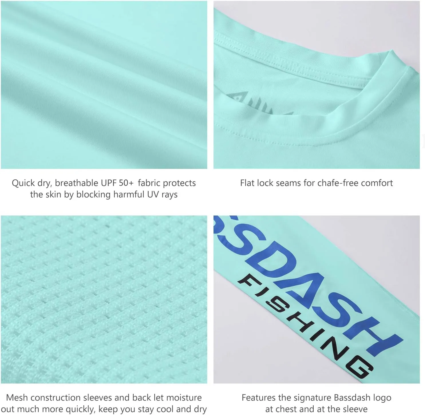 BASSDASH Fishing T Shirts for Men UV Sun Protection UPF 50  Long Sleeve Tee T-Shirt