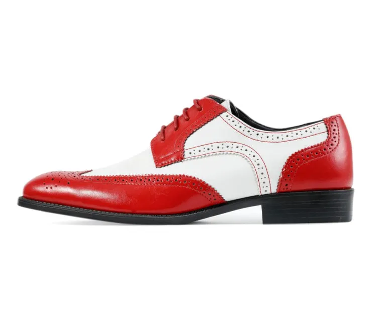 Bolano Elwyn Two Tone Derby Brogue Shoes Men’s Pu Leather