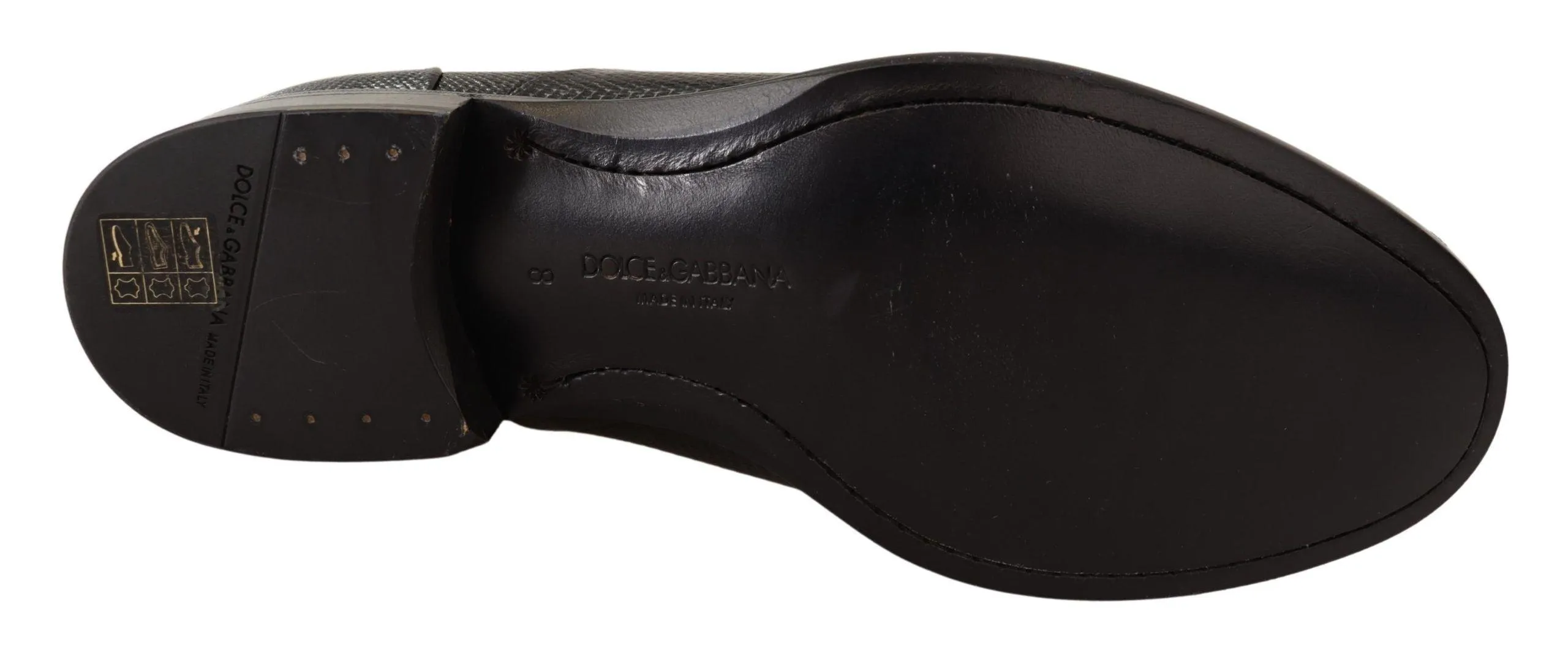 Dolce & Gabbana Elegant Black Lizard Skin Derby Sko