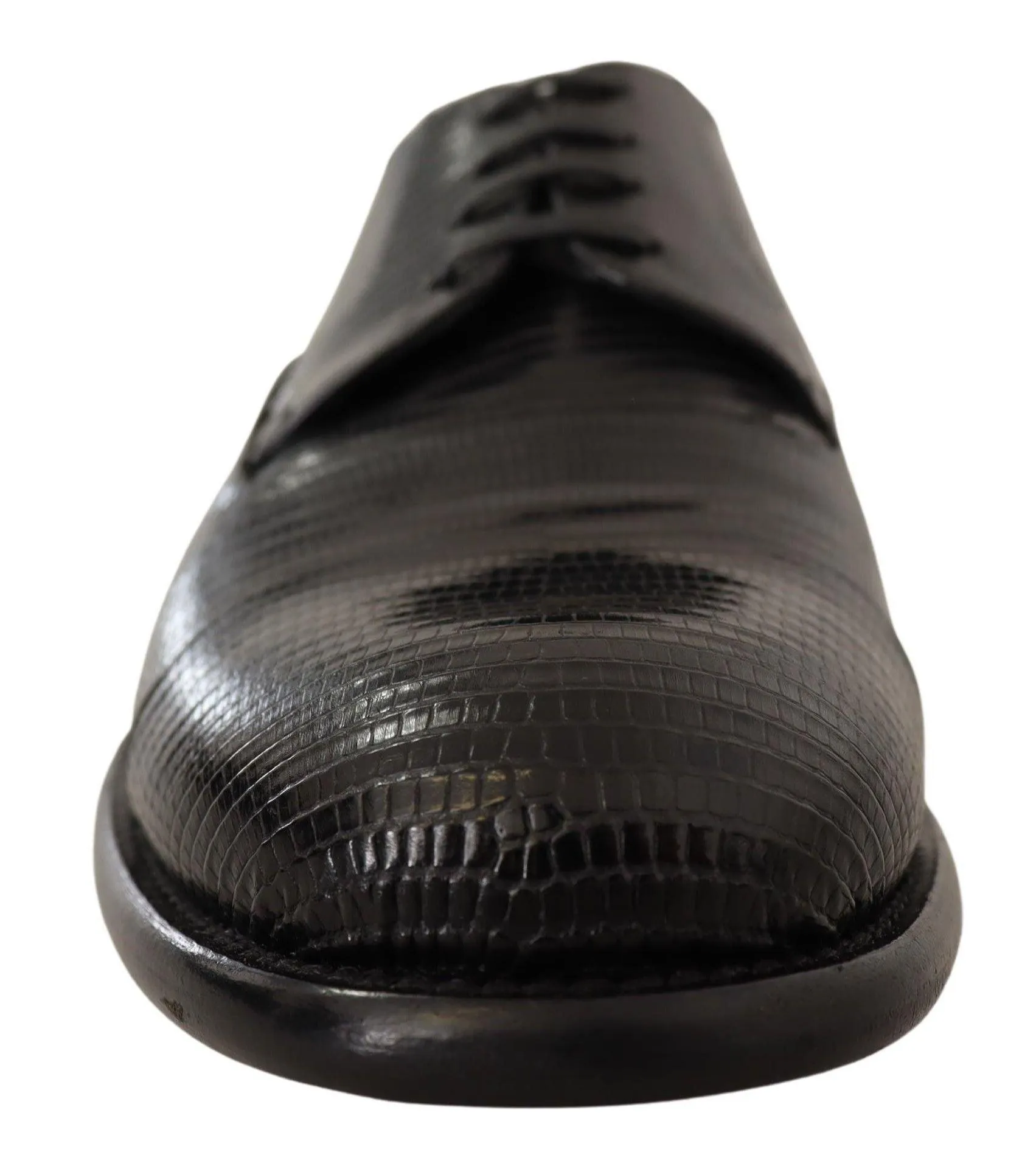 Dolce & Gabbana Elegant Black Lizard Skin Derby Sko