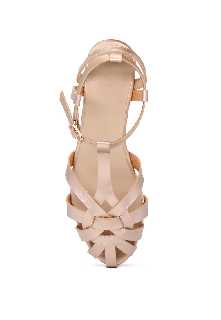 Faith Rose Gold Flat Gladiator Sandals