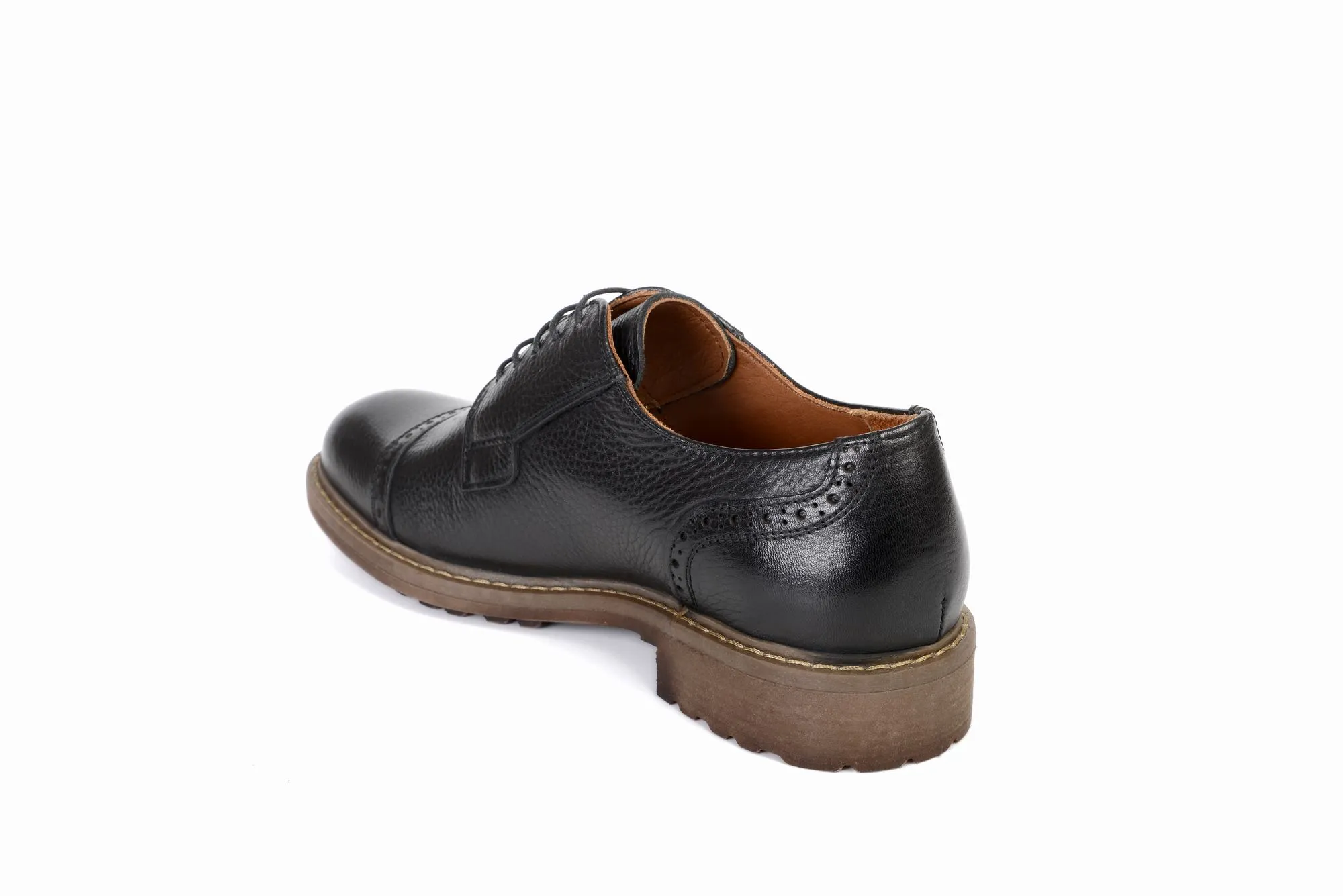 FOOT FEDERATION DERBY CAP-TOE MENS SHOE BLACK