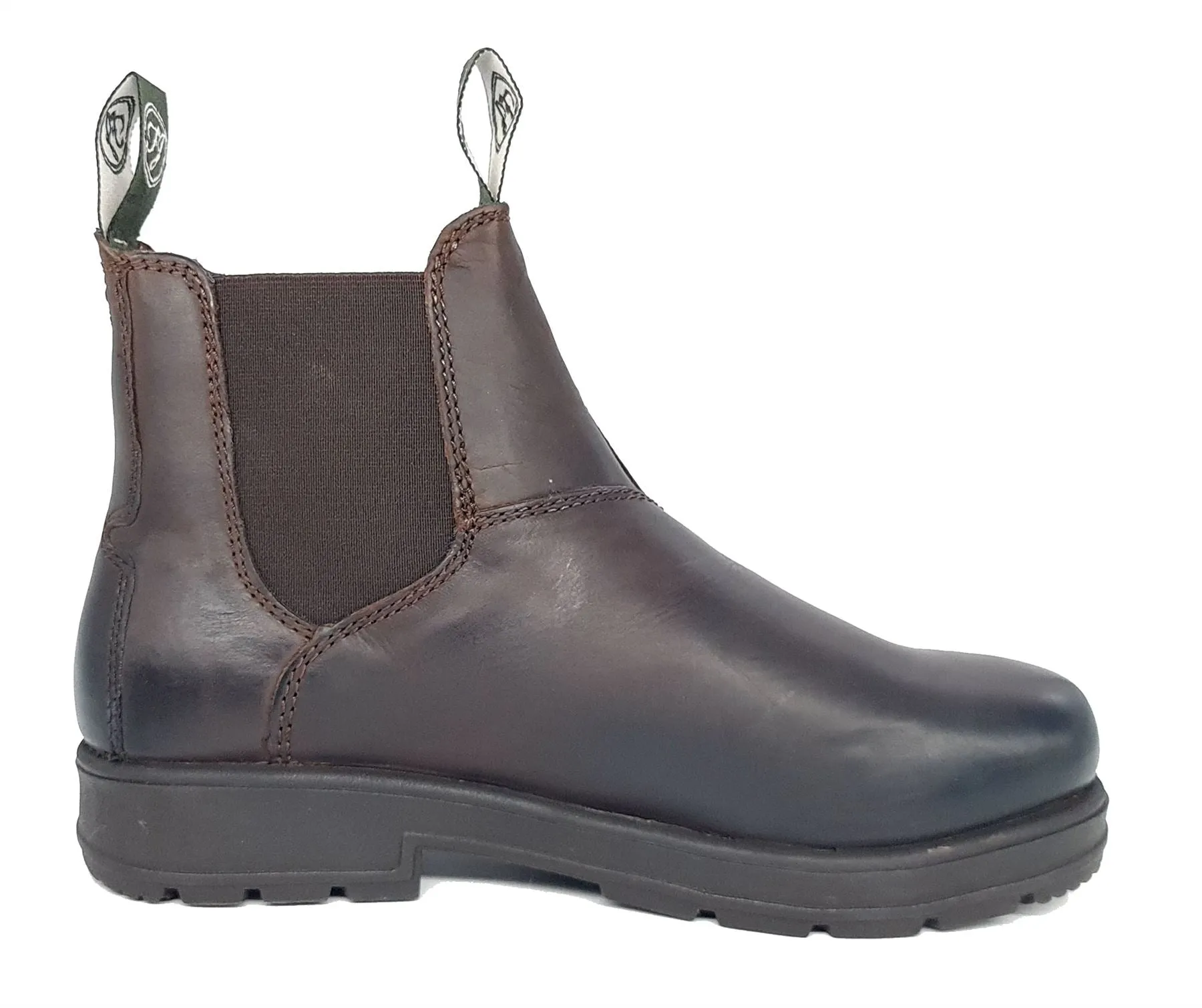 Frank James Braunton Greasy Brown Mens Chelsea Pull On Boots