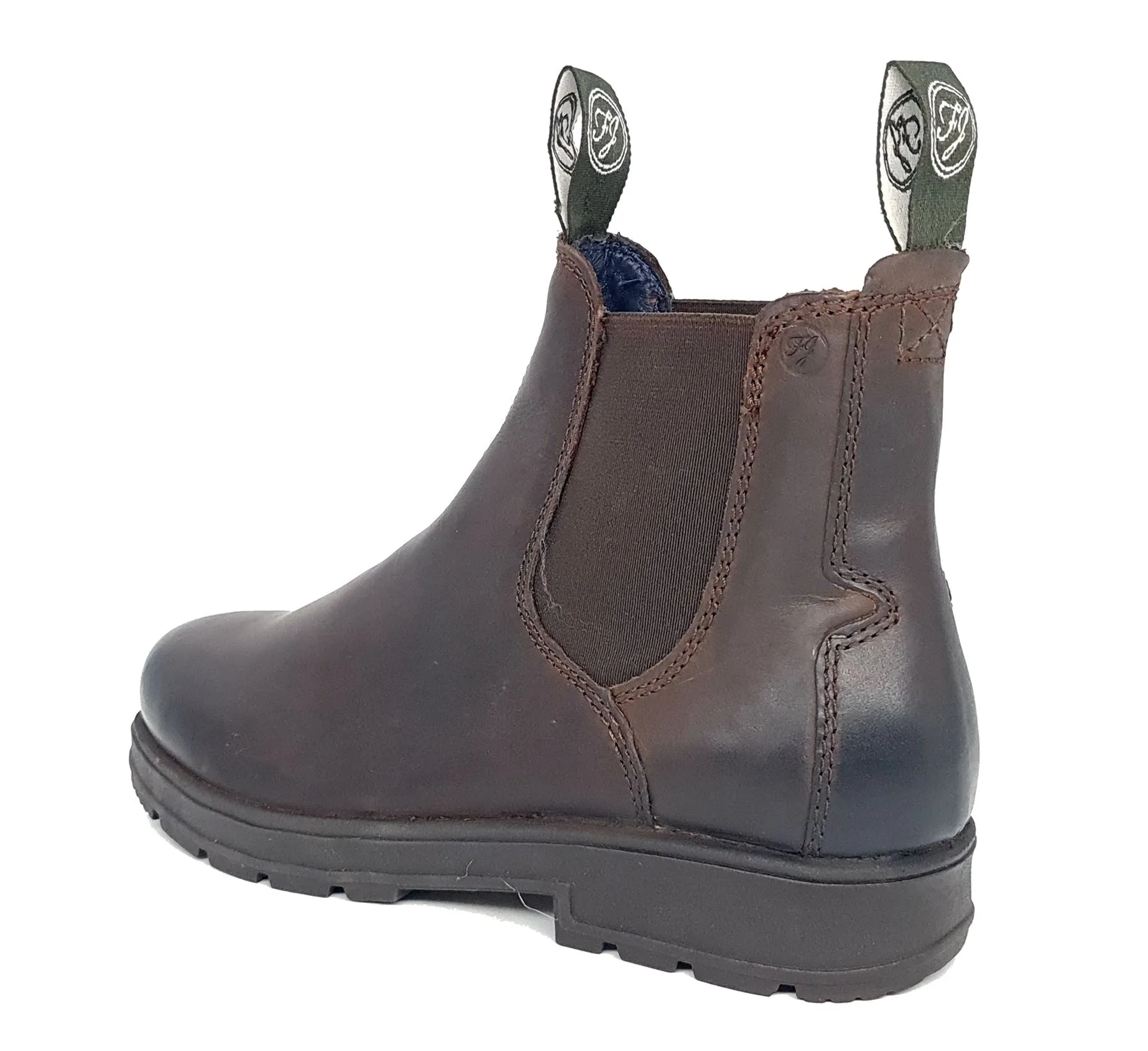 Frank James Braunton Greasy Brown Mens Chelsea Pull On Boots