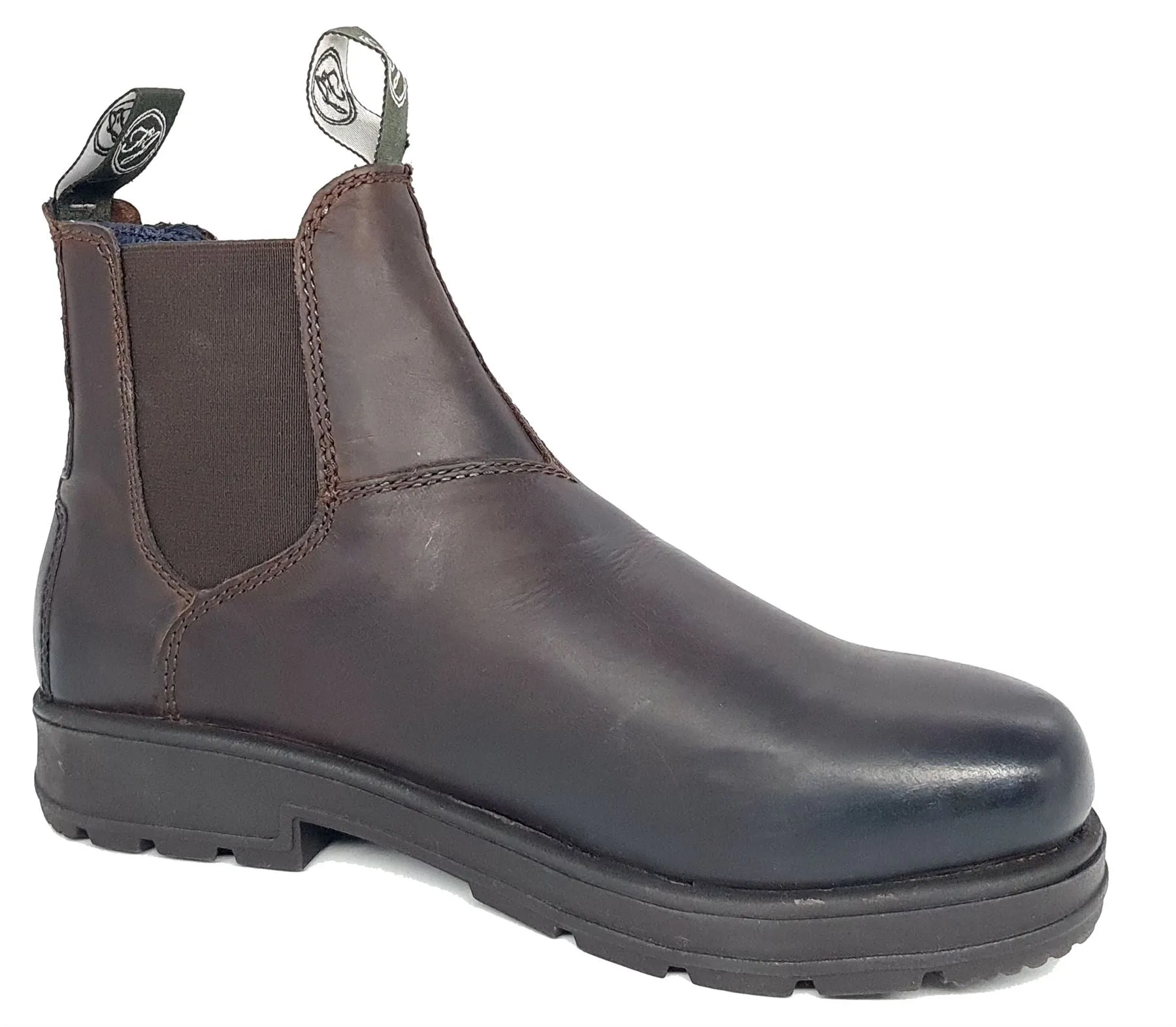 Frank James Braunton Greasy Brown Mens Chelsea Pull On Boots