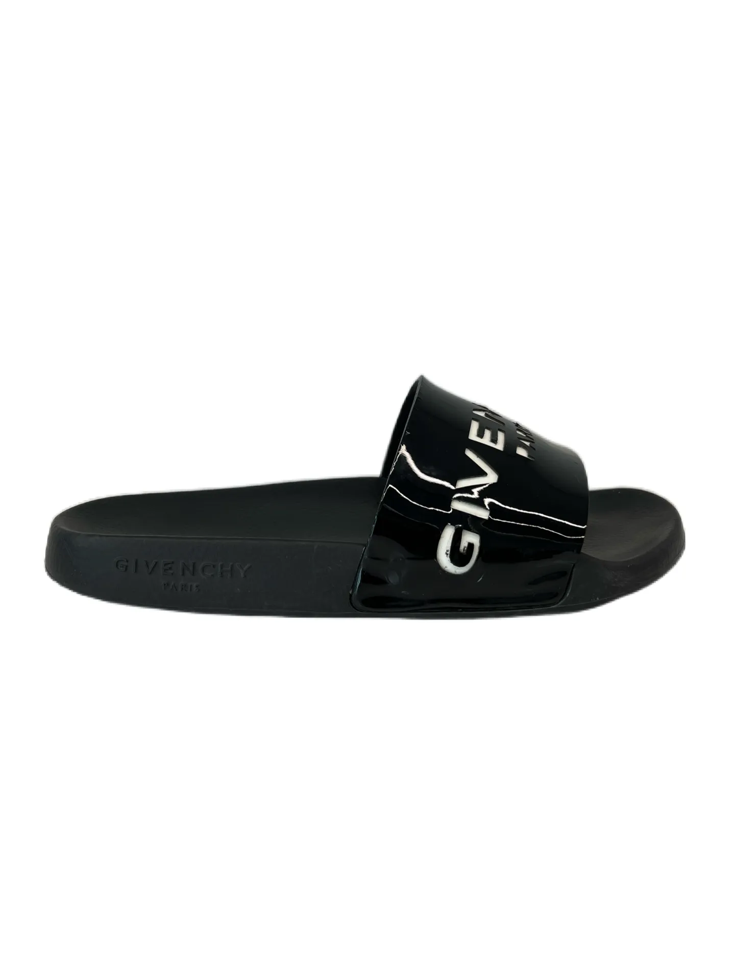 Givenchy Slides in Black Patent. Size: 38