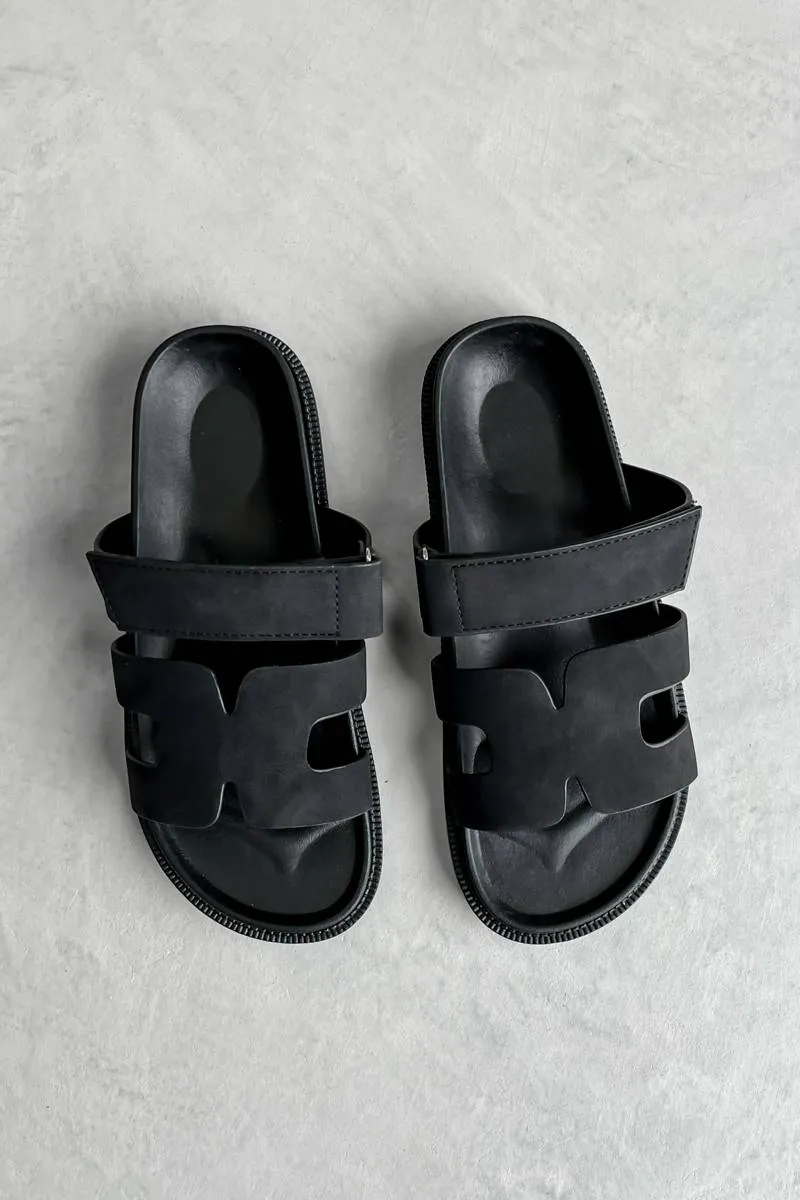 HARPER Gladiator Strap Sandal - Black