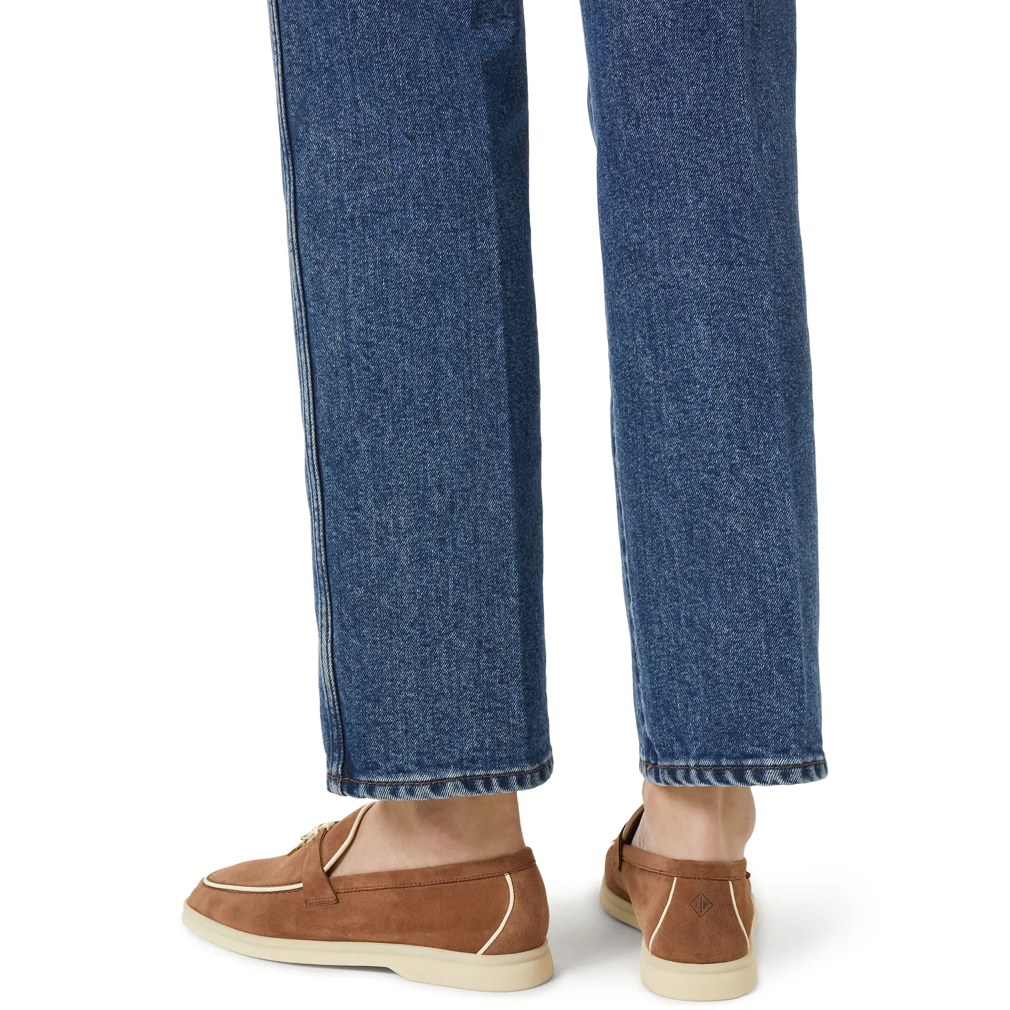 Loro Piana Summer Charms Walk Suede Goatskin Mole Loafers