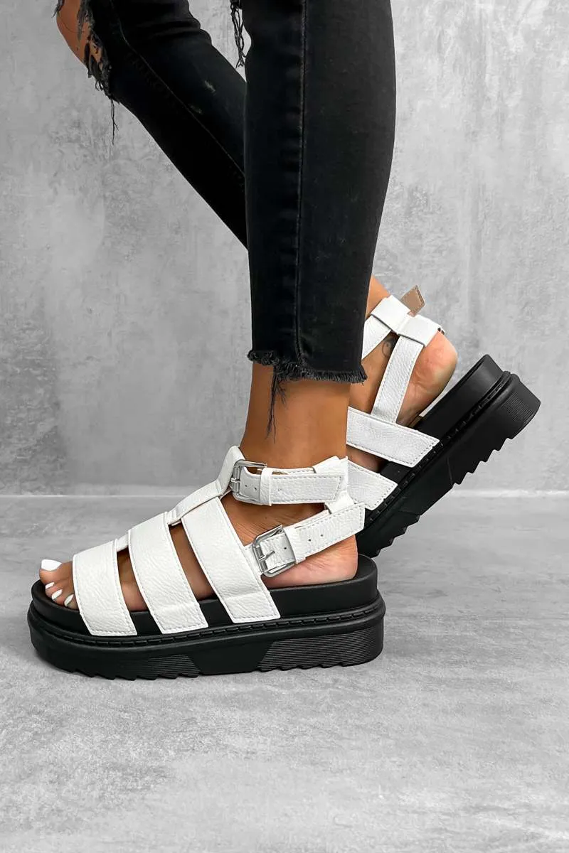 MAKE ME Chunky Gladiator Sandals - White