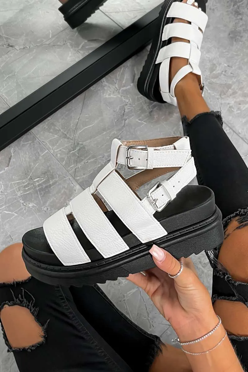 MAKE ME Chunky Gladiator Sandals - White