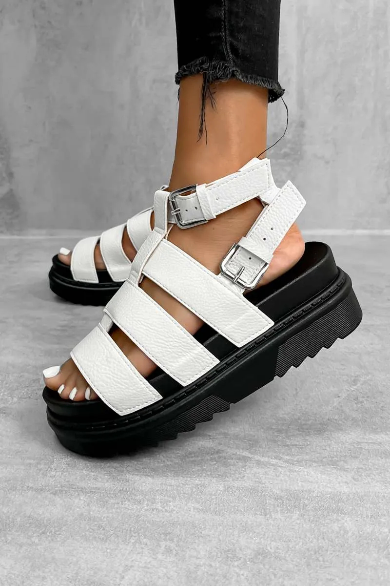 MAKE ME Chunky Gladiator Sandals - White