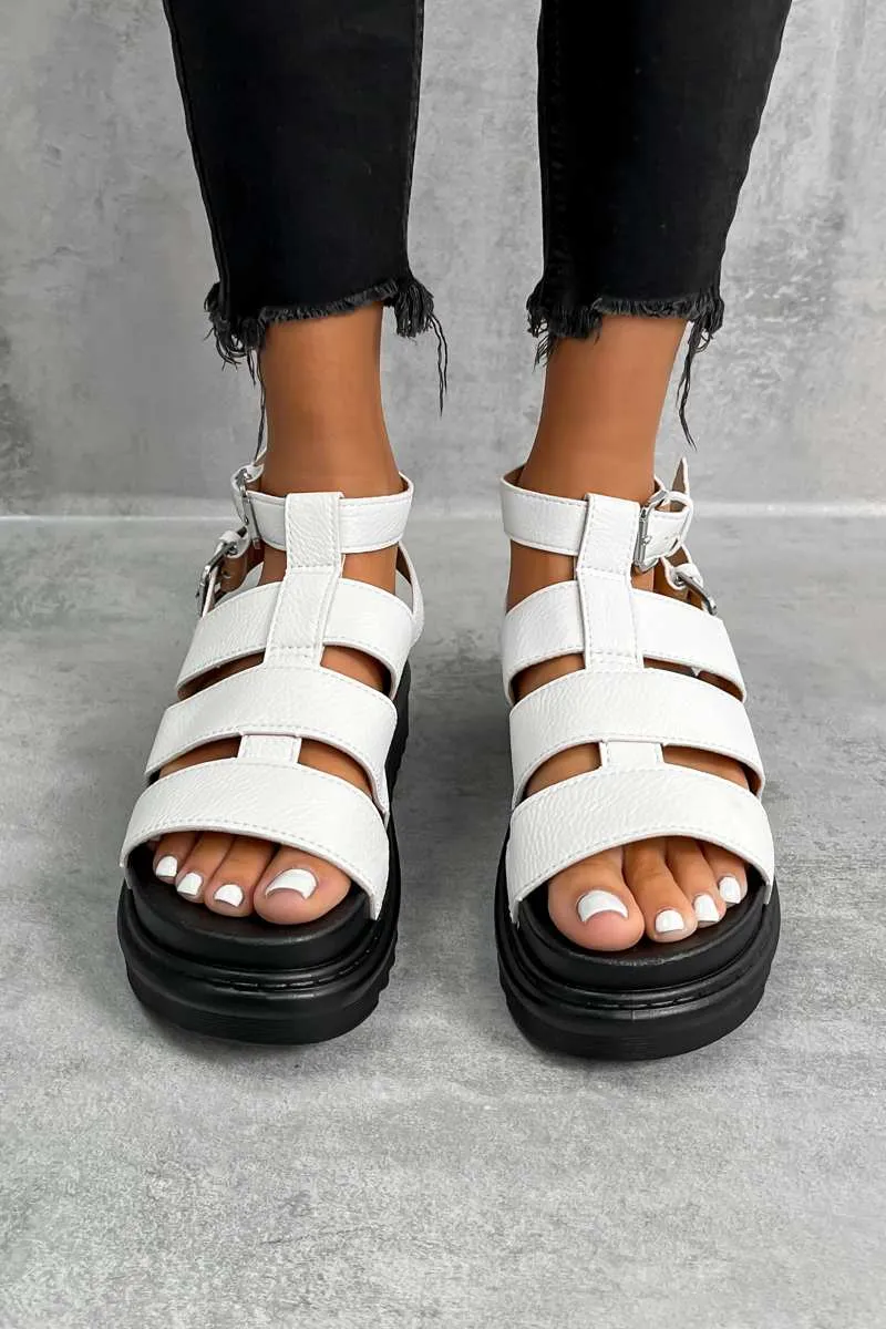 MAKE ME Chunky Gladiator Sandals - White