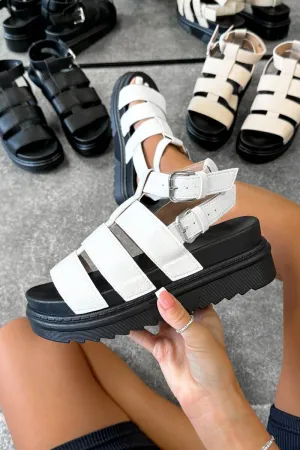 MAKE ME Chunky Gladiator Sandals - White