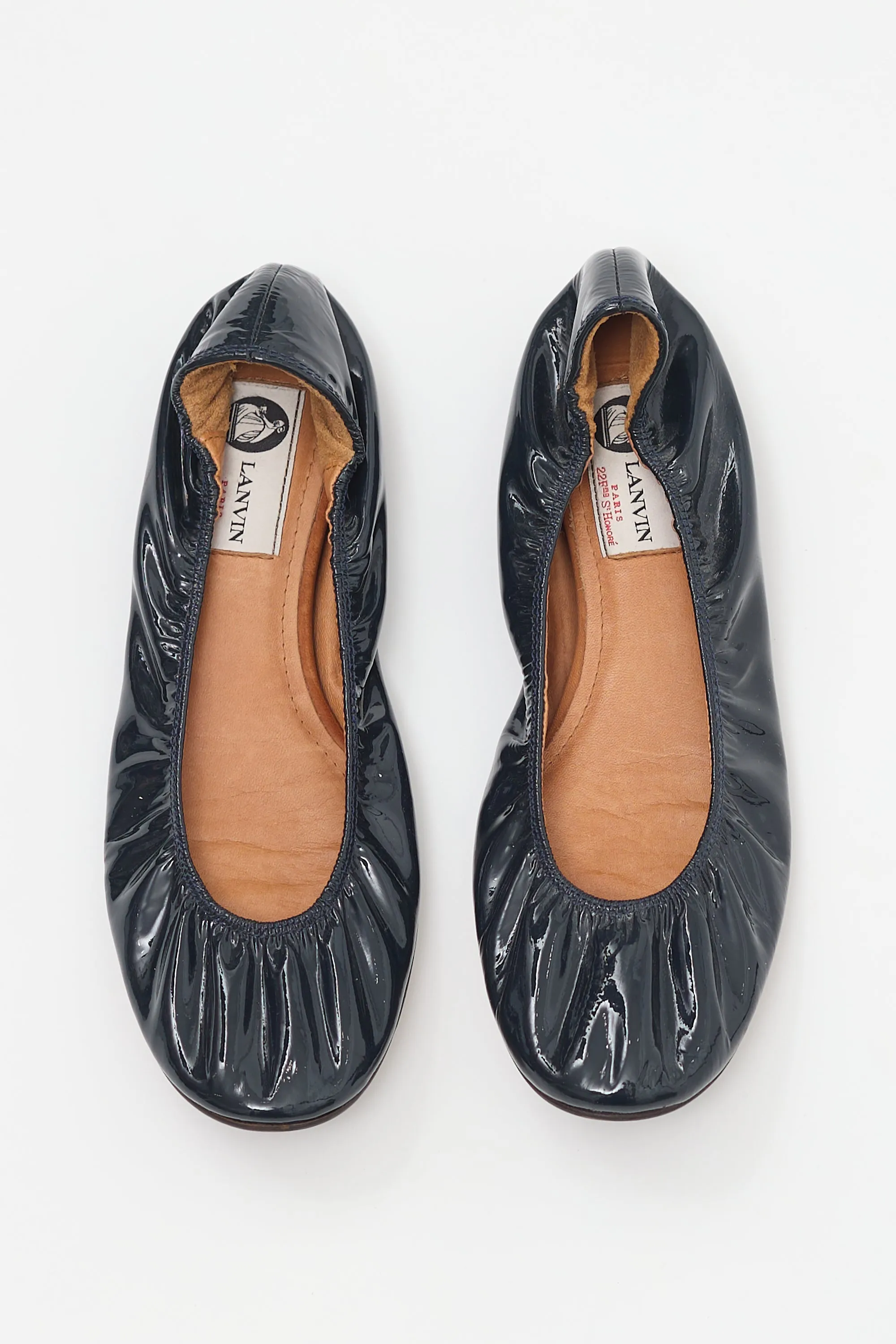 Navy Patent Leather Flat