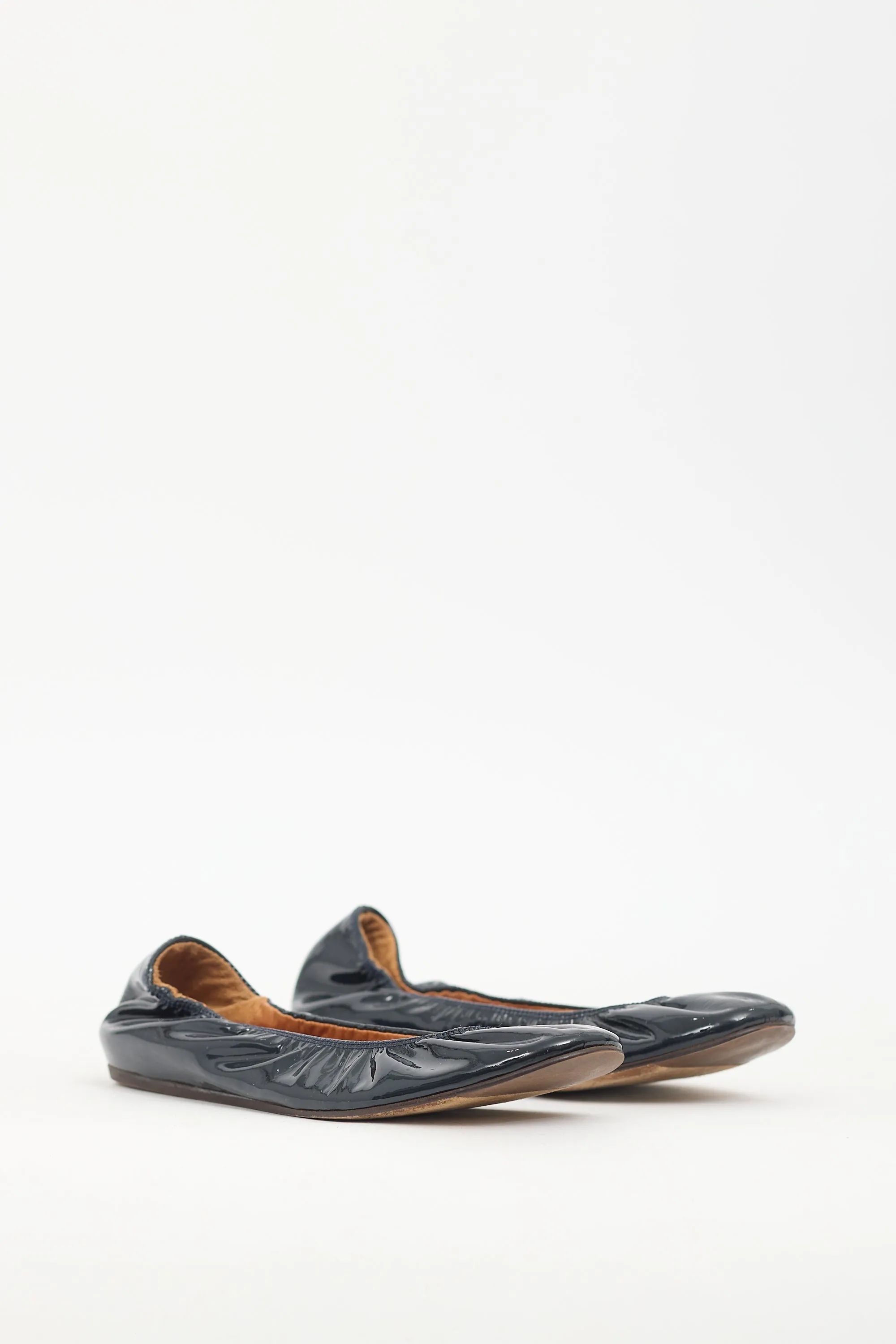 Navy Patent Leather Flat