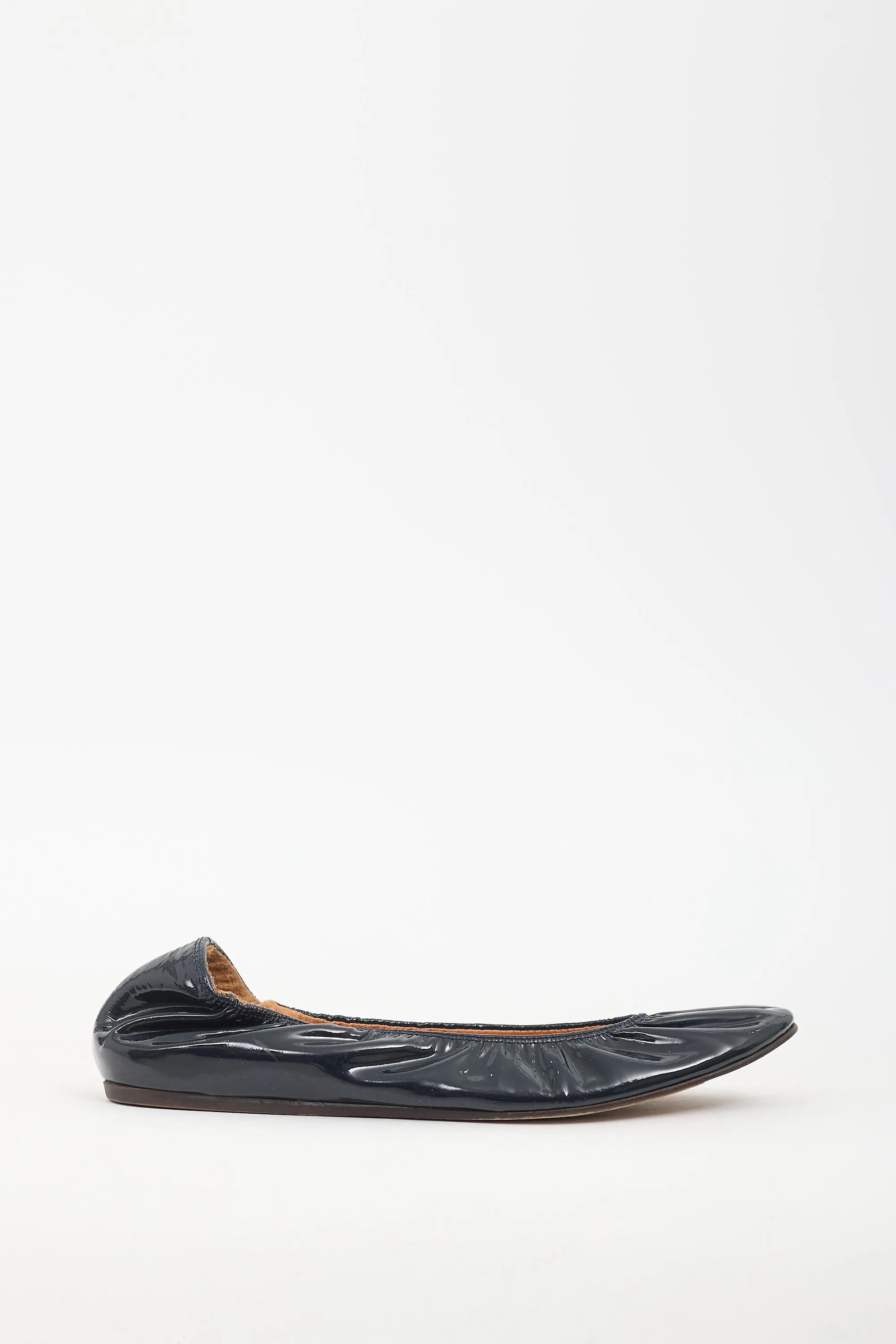 Navy Patent Leather Flat