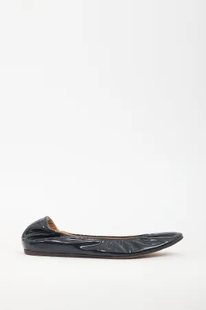 Navy Patent Leather Flat
