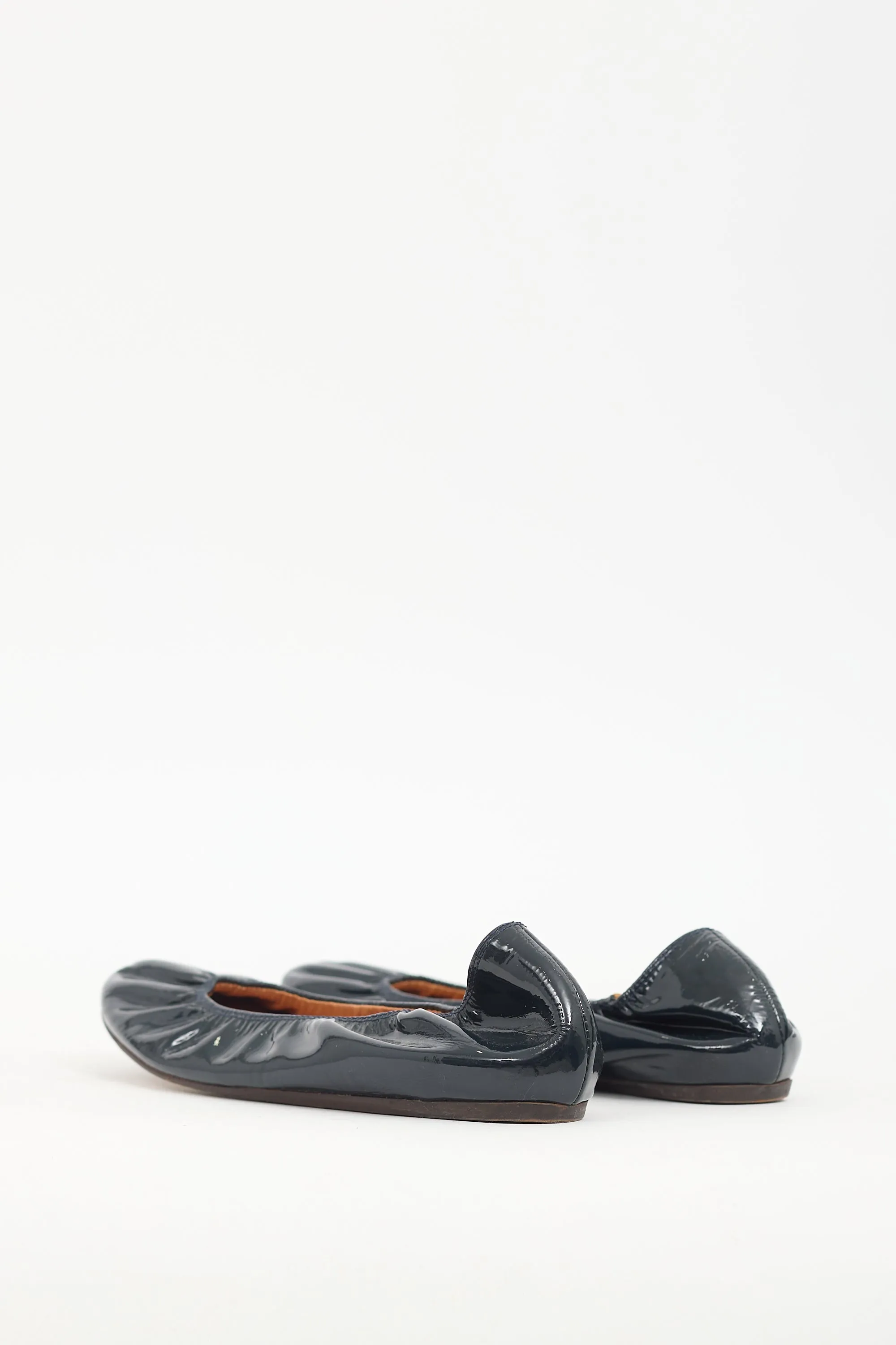 Navy Patent Leather Flat
