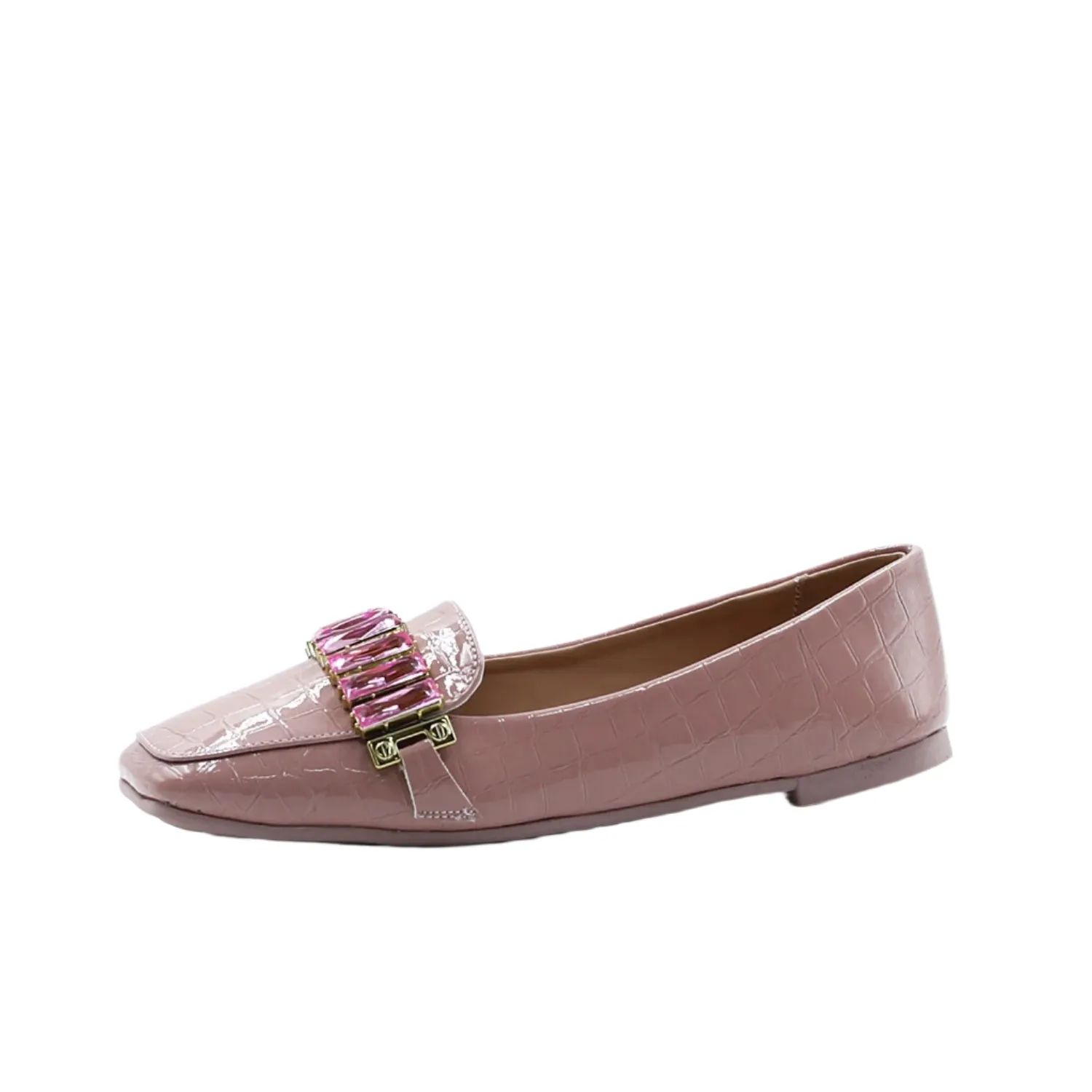 Nude Pink Slip-On Croco Belli