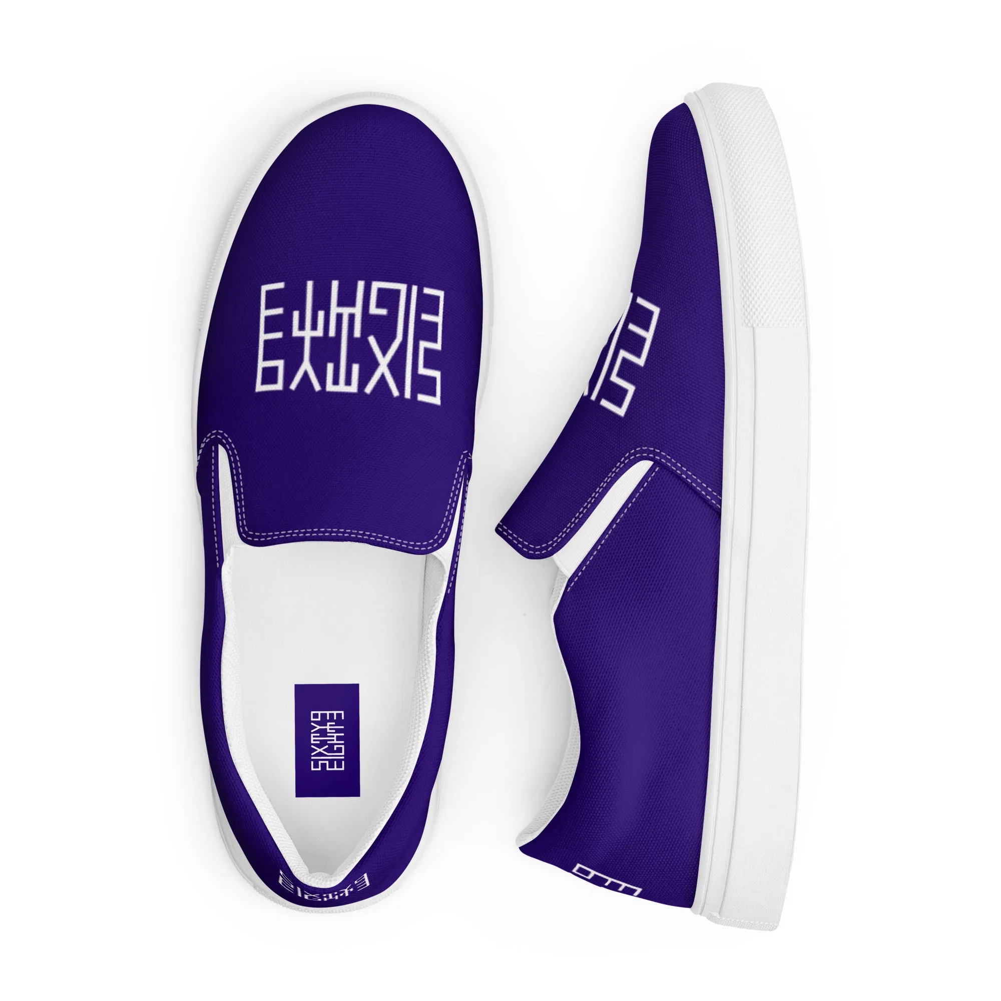 Sixty Eight 93 Logo White & Royal Blue Men's Slip On Shoes