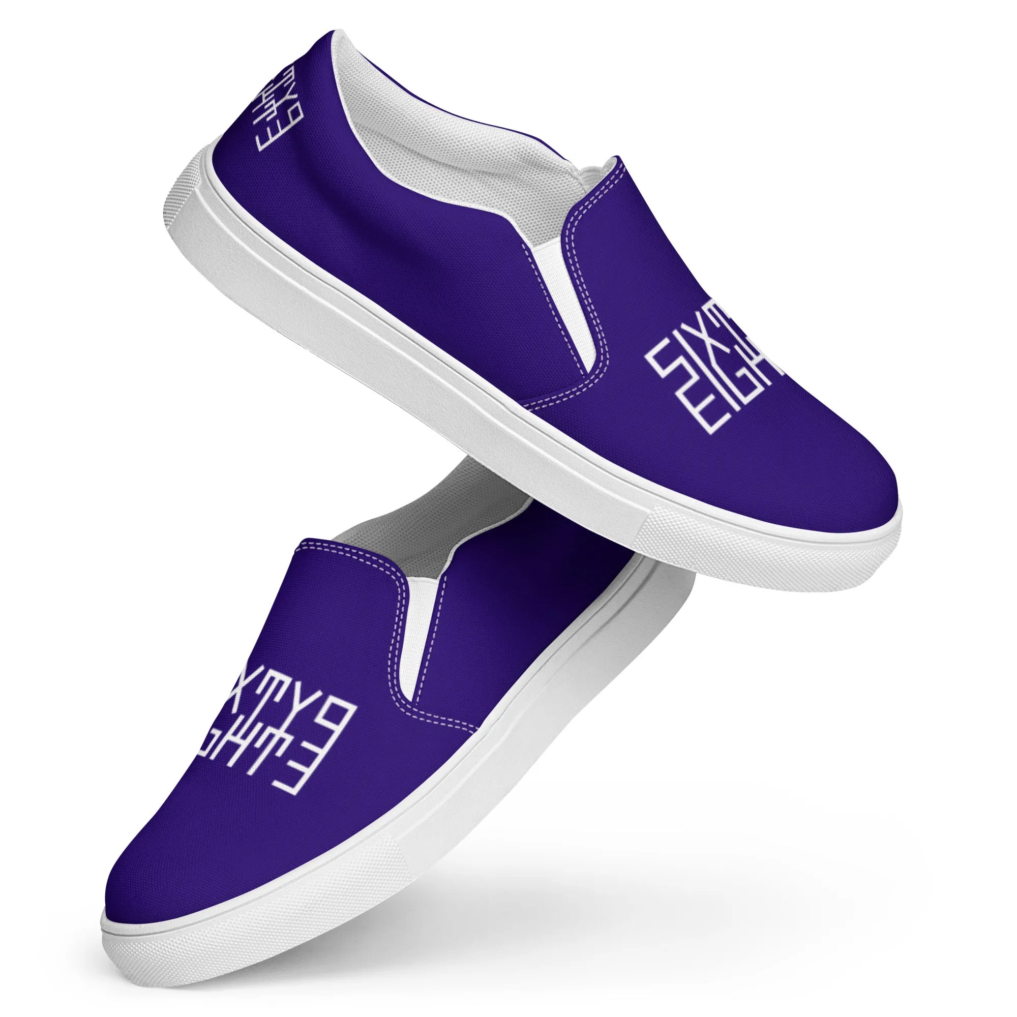 Sixty Eight 93 Logo White & Royal Blue Men's Slip On Shoes