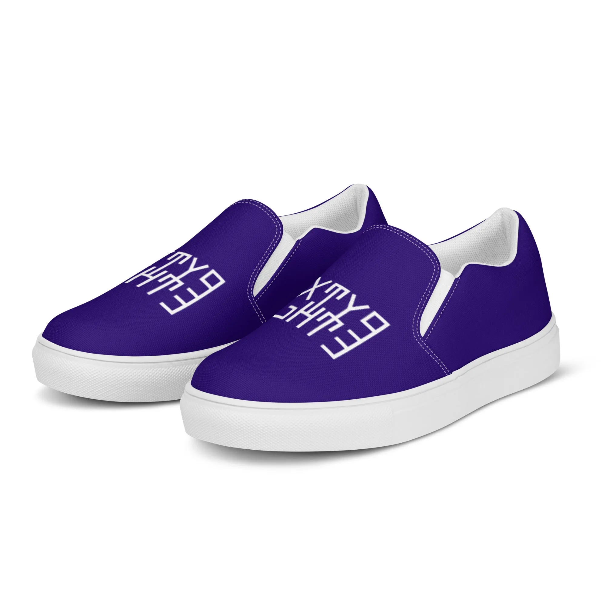 Sixty Eight 93 Logo White & Royal Blue Men's Slip On Shoes