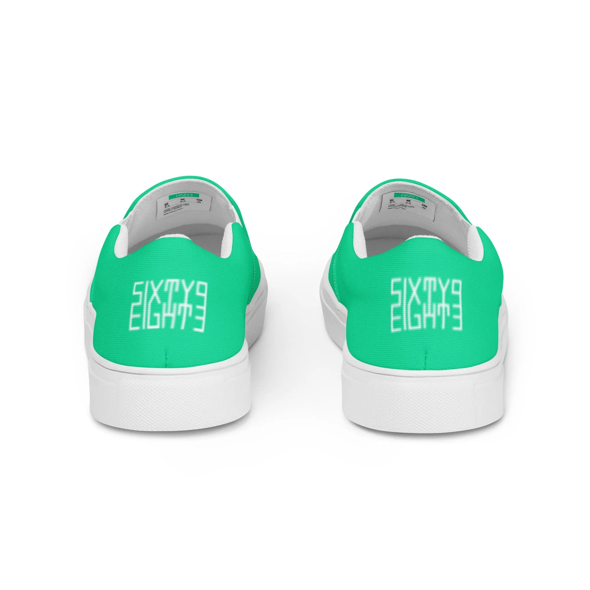 Sixty Eight 93 Logo White & Sea Green Men's Slip On Shoes