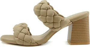 SODA Buggy Women's Braided Block Heels