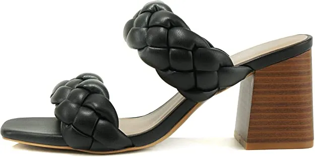 SODA Buggy Women's Braided Block Heels
