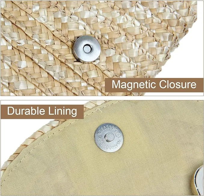 Straw Woven Envelope Clutch Bag