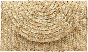 Straw Woven Envelope Clutch Bag