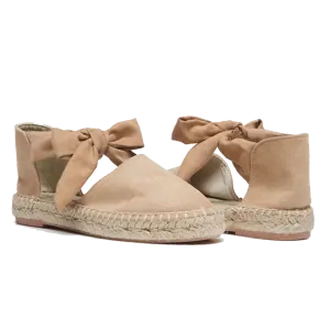 Suede Bow Espadrille - Montse Nude