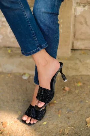 YSL-STONE FANCY HEEL-BLACK