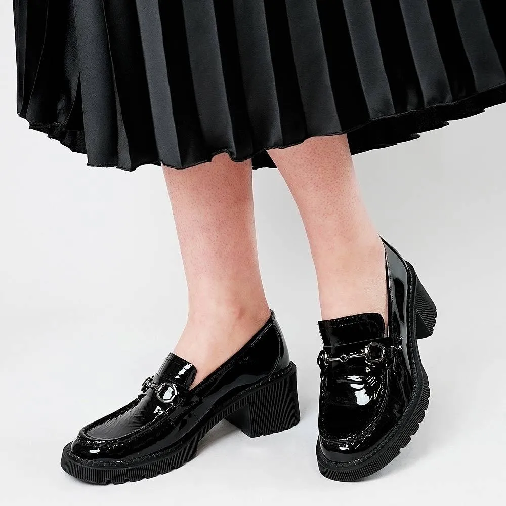 Zoey Black Patent Leather Loafers